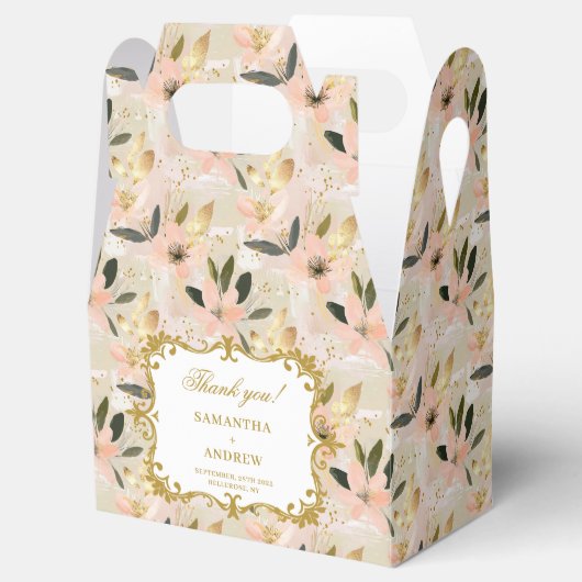 Mooie Blush Gold Boho Wedding Favoriet Doos Keepsa Bedankdoosjes (Geopend)