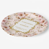 Mooie Blush Gold Trouwpapier Borden Papieren Bordje (Gekanteld)