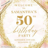 Mooie blush ivoor gouden verjaardag foto achtergro wandkleed