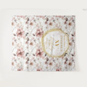 Mooie blush ivoor gouden verjaardag foto achtergro wandkleed (Voorkant (horizontaal))