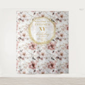 Mooie blush ivoor gouden verjaardag foto achtergro wandkleed (Voorkant)