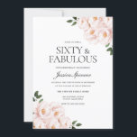 Mooie Blush Pink Elegant 60th Birthday Kaart<br><div class="desc">Prachtige Blush Roze Elegant 60th Birthday Uitnodiging Zie bijbehorend collectie in Niche en Nest Store</div>