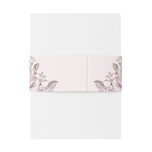 Mooie Blush Pink Roses bruiloft Uitnodigingen Wikkel (Achterkant Voorbeeld)