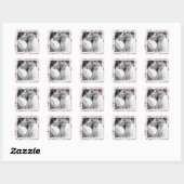Mooie Blush Pink Roses trouwfoto Vierkante Sticker (Vel)