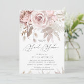 Mooie, blush-Roos & ivoorzweet-zestien Kaart (Staand voorkant)