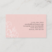 Mooie Blush Roze Bloem 2 Initiële Monogram Visitekaartje (Achterkant)