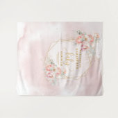 Mooie blush roze bloemen baby shower achtergrond wandkleed (Voorkant (horizontaal))