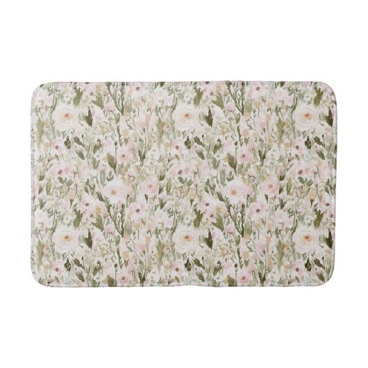 Mooie Blush Roze Bloemen Badmat (Voorkant)