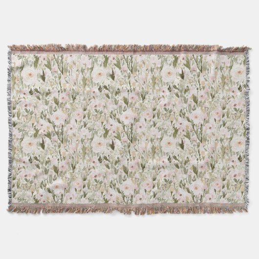 Mooie Blush Roze Bloemen Deken (Voorkant)