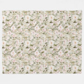 Mooie Blush Roze Bloemen Fleece Deken (Voorkant (Horizontaal))