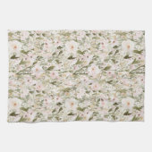 Mooie Blush Roze Bloemen Theedoek (Horizontaal)