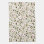 Mooie Blush Roze Bloemen Theedoek (Verticaal)
