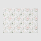 Mooie Blush Roze Bloemige Bruiloft Tissuepapier (Voorkant)