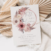 Mooie Blush Roze Boho Herfst Herfstbruiloft Kaart
