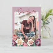 Mooie Blush Roze Botanische Bloemachtige Boho Afst Aankondiging (Staand voorkant)