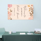 Mooie Blush Roze Engels Rozen Vrijgezellenfeest Spandoek (Beurs)