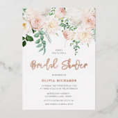 Mooie Blush & Roze Gouden Bruidsmeisjesfeest Folie Uitnodiging (Voorkant)