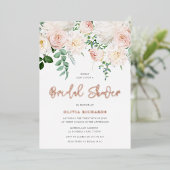 Mooie Blush & Roze Gouden Bruidsmeisjesfeest Folie Uitnodiging (Staand Voorkant)