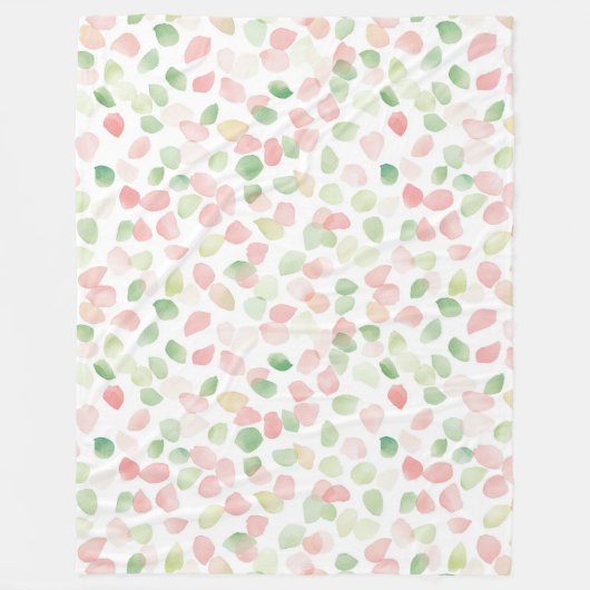 Mooie Blush Roze Mint Bloemblaadjes   Fleece Deken (Voorkant)