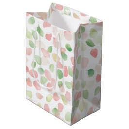 Mooie Blush Roze Mint Bloemblaadjes Verjaardag Medium Cadeauzakje