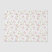 Mooie Blush Roze Mint Bloemen Bruiloft Tissuepapier (Voorkant)