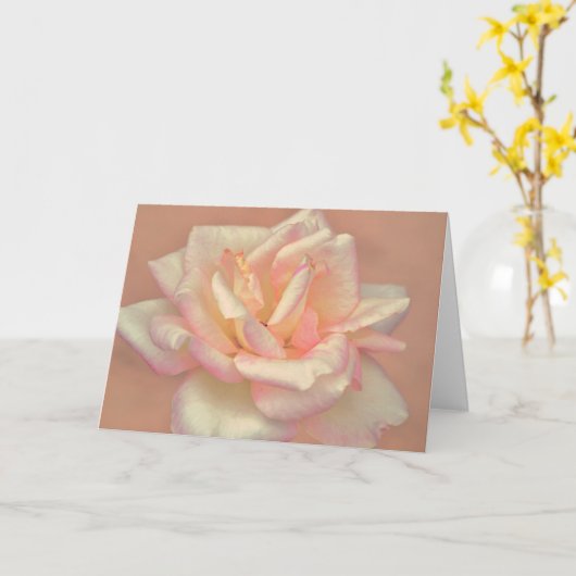 Mooie Blush Roze Rose Bloem Art Note Kaart (Gele Bloem)