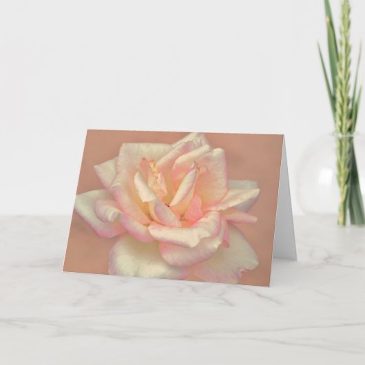 Mooie Blush Roze Rose Bloem Art Note Kaart (Voorkant)