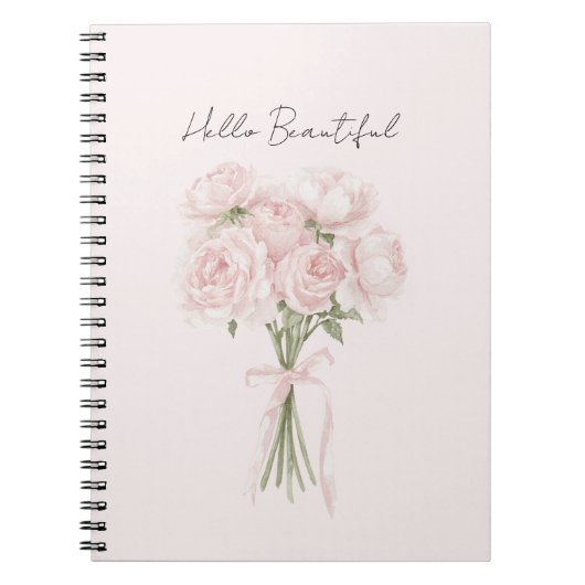 Mooie Blush Roze Rozen   Notitieboek (Voorkant)