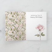 Mooie Blush Roze Rozenbloemen Kaart (Binnen)
