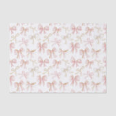Mooie Blush Roze Strik Verjaardag Tissuepapier (Voorkant)
