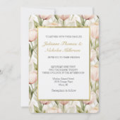 Mooie Blush Roze Tulp Bloemen Bruiloft Kaart (Voorkant)