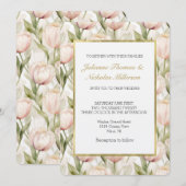 Mooie Blush Roze Tulp Bloemen Bruiloft Kaart (Voorkant / Achterkant)