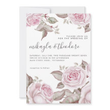 Mooie Blush Roze Waterverf Rozen Bruiloft