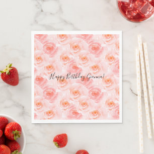 Mooie Blush Roze Waterverfrozen Verjaardag Servet