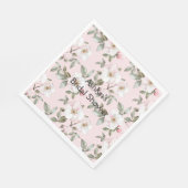 Mooie Blush Roze Witte Bloemen Bruiloft Servet (Hoek)