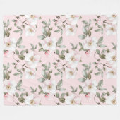 Mooie Blush Roze Witte Bloemen   Fleece Deken (Voorkant (Horizontaal))