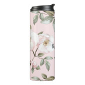 Mooie Blush Roze Witte Bloemen   Thermosbeker (Gedraaid links)