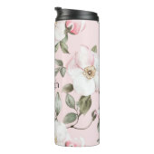 Mooie Blush Roze Witte Bloemen   Thermosbeker (Geroteerd rechts)