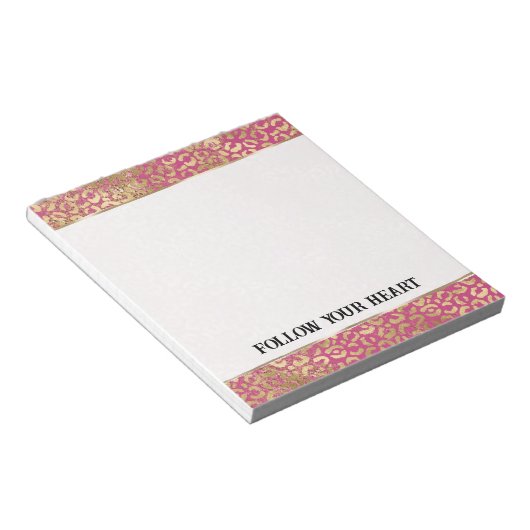 Mooie Blush Roze Zebra Sparkle Glitter Notitieblok (Schuin)