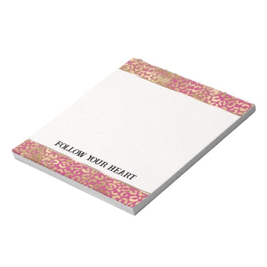 Mooie Blush Roze Zebra Sparkle Glitter Notitieblok (Linkerzijde)