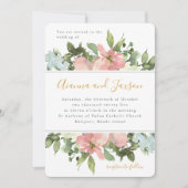 Mooie Blush Waterverf Bloemenbruiloft Kaart (Voorkant)