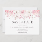 Mooie Blush Waterverf Floral Save the date (Voorkant)