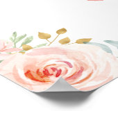 Mooie Blush Waterverf Rozen Baby Shower Feest Poster (Hoek)