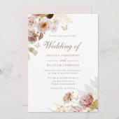 Mooie Blush White Rose Flowers Weddenschap Kaart (Voorkant / Achterkant)