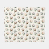 Mooie blush witte koning protea bloem patroon fleece deken (Voorkant (Horizontaal))