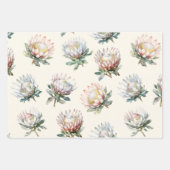 Mooie blush witte koning protea bloem patroon inpakpapier vel (Voorkant)