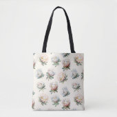 Mooie blush witte koning protea bloem patroon tote bag (Voorkant)