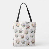 Mooie blush witte koning protea bloem patroon tote bag (Achterkant)