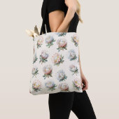 Mooie blush witte koning protea bloem patroon tote bag (Dichtbij)