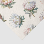 Mooie blush witte koning protea bloem patroon w tissuepapier (Detail)